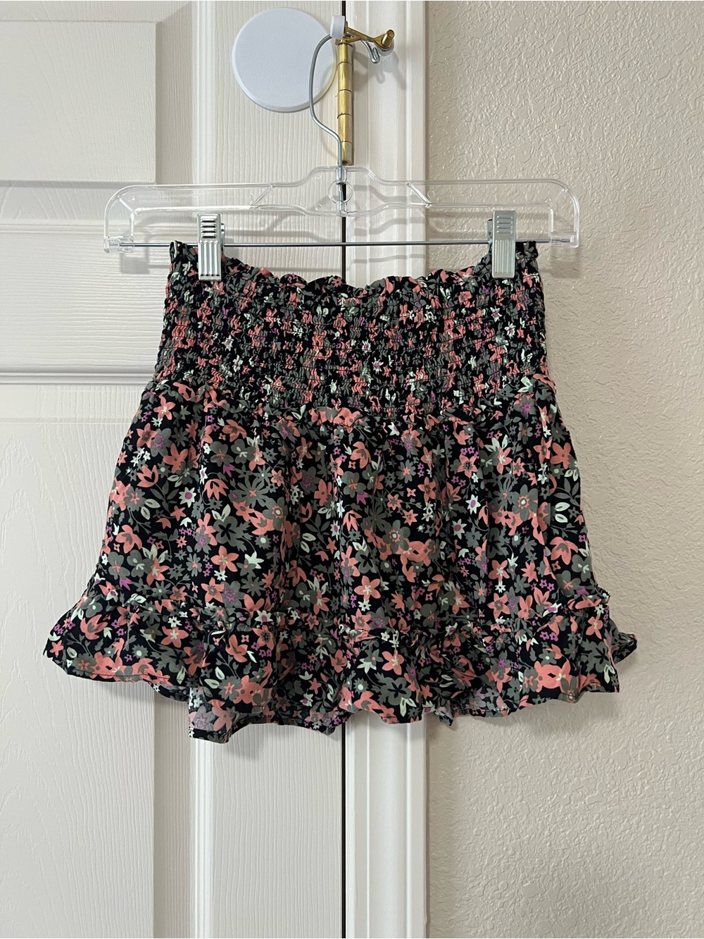 Wonder Nation Girls Floral Smocked Ruffle Skort Size L 10-12